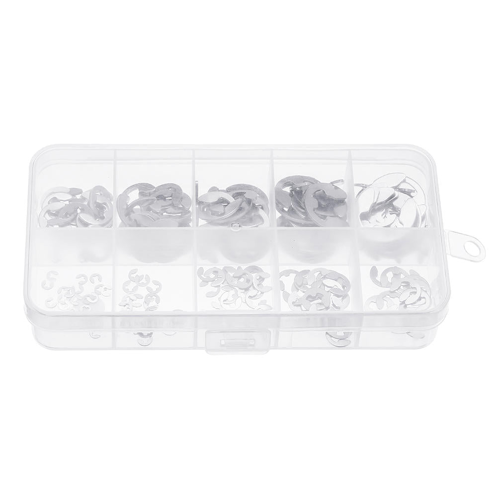Stainless Steel E-Clip External Retaining Snap Ring 1.5-10mm Assortment Set 120Pcs
