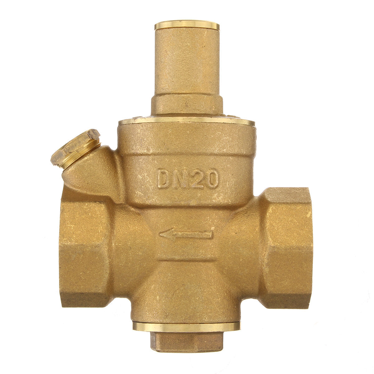 3/4" Adjustable Brass Water Pressure Regulator Reducer with Gauge Meter