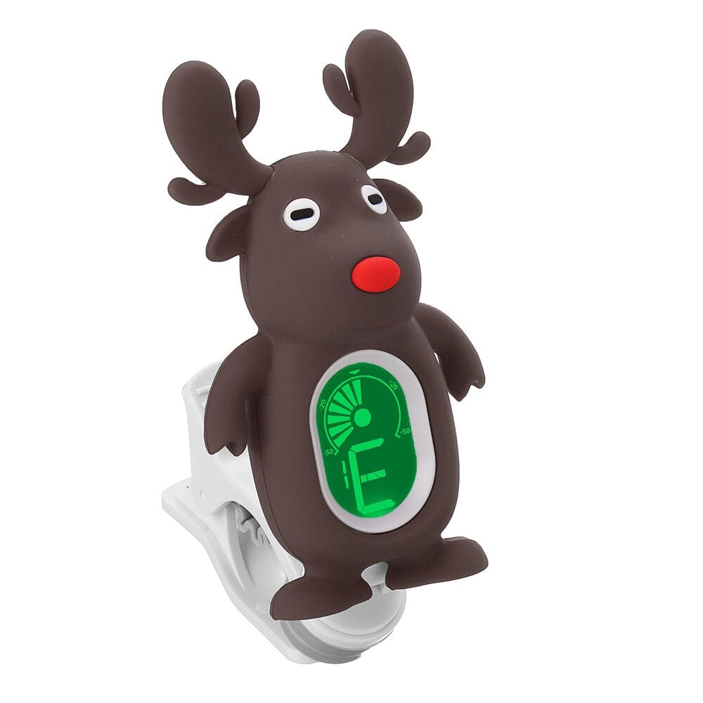 Cartoon ELK Shape LCD Display Rotatable Clip-on Digital Tuner for Erhu / Guzheng / Pipa / Guitar / Bass / Violin / Ukulele