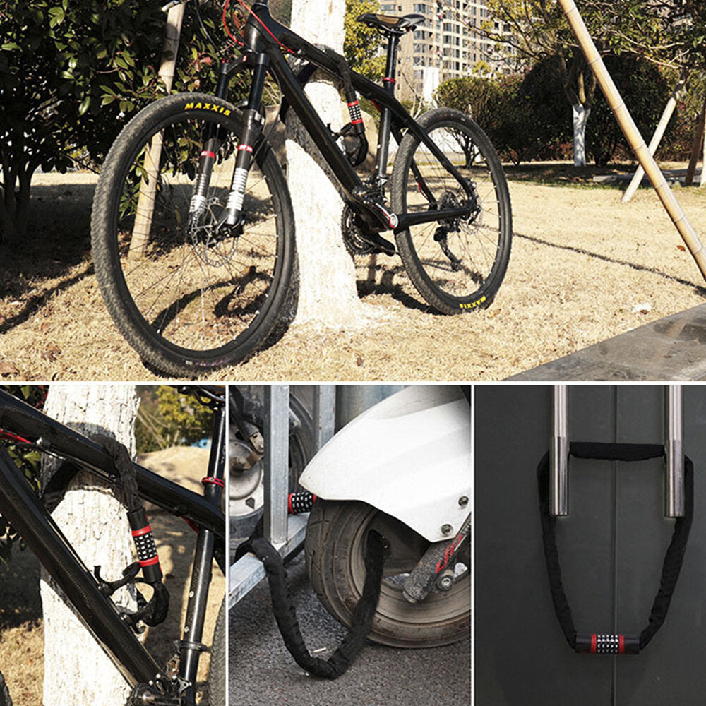 Bicycle Lock Safe Metal Anti-Theft Outdoor Bike Chain Lock Security Reinforced Cycling Chain Lock Bicycle Accessories
