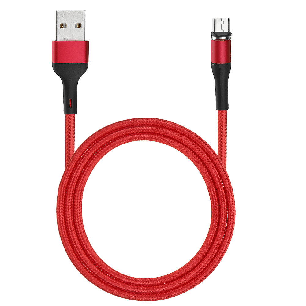 Micro USB LED Magnetic Braided Fast Charging Cable 1M For Tablet Smartphone