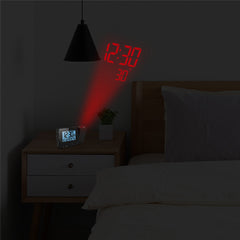 USB Electronic Projection Clock Wireless Color Screen Temperature & Humidity Weather Forecast Calendar Desktop Clock