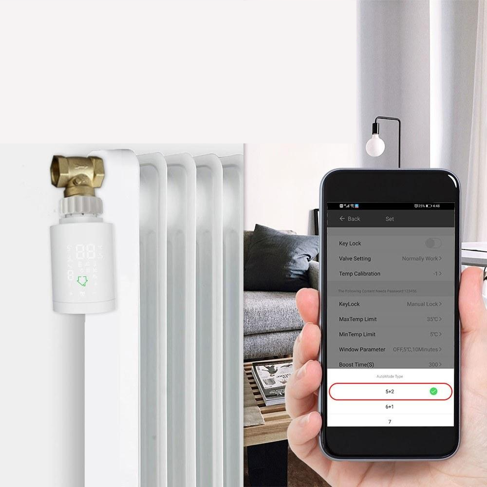 Intelligent Radiator Actuator Programmable Thermostatic Valve Temperature Controller Voice Control via Alexa