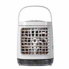 3 Gear LED Mini Air Conditioner Fan Rechargeable Cooling Misting Desk Fan Home Office Bedroom Travel