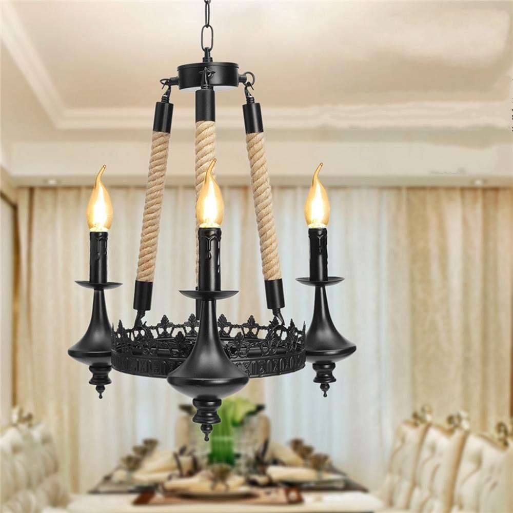 3 Heads Iron Chandelier Living Room Dining Room Ceiling Light Pendant Light AC110-220V