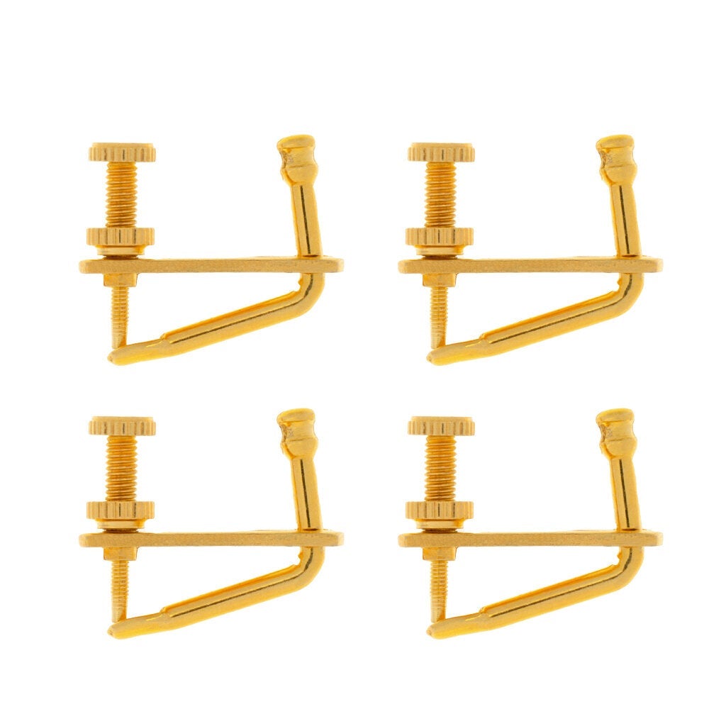 4 pcs Golden Violin Fine Tuners String Adjusters 3/4 4/4 Violin Alloy Tuners Spinner Fiddler Strings Tune Adjuster