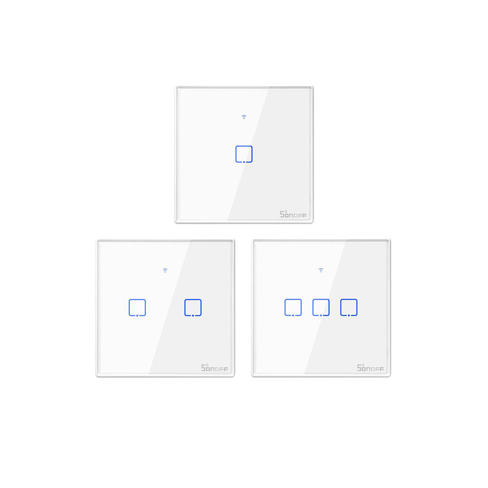 WIFI Wall Switch 433Mhz RF Remote Controlled Wifi Switch Smart Home Switch Works With Alexa Google Home,EU/UK AC 100-240V 1/2/3 Gang