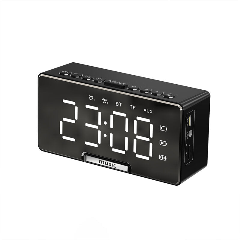 LED Alarm Clock Speaker Luminous Multi-function Retro Bluetooth 5.0 Loudspeaker for Home Decor Digital Alarm Clock