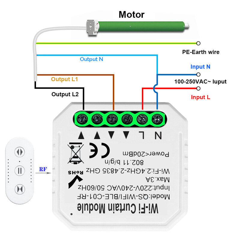 WIFI Curtain On-off Device RF Radio Frequency Voice Control Timing Function Intelligent Switch Module