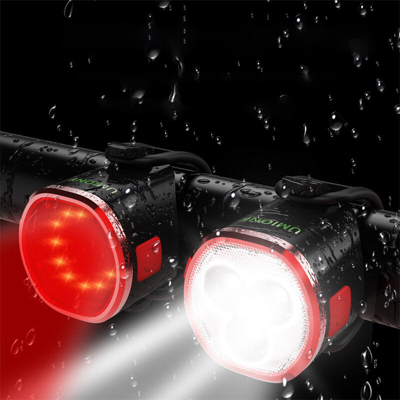 2PCS Bike Light (Headlight +Taillight ) Max 20h Battery Life USB Rechargeable IPX6 Waterproof Bike Lamp Set For MTB Road Bike