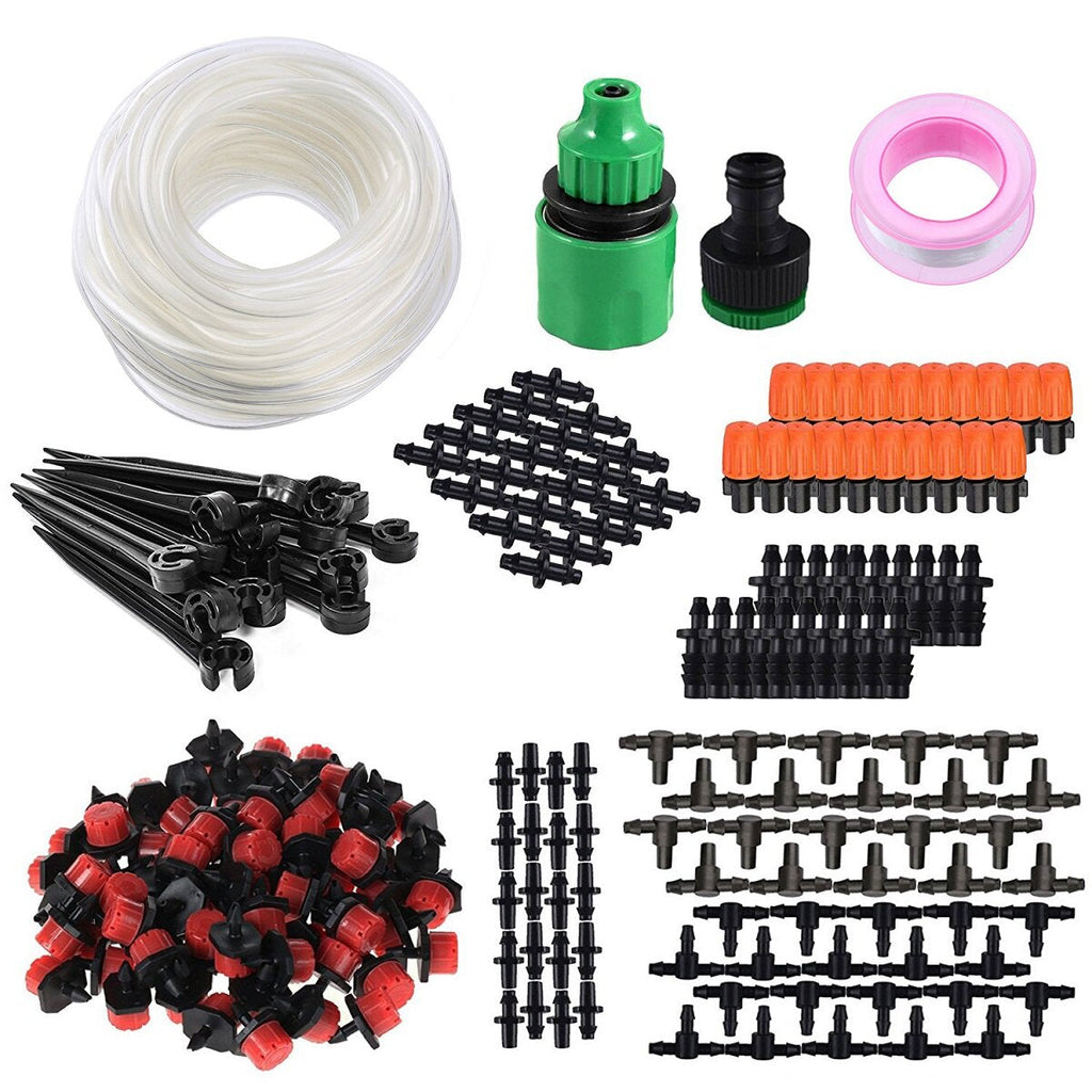 164pcs Drip Irrigation System Micro Drip Irrigation Kit DIY Patio Plant Watering Kit Garden Irrigation System