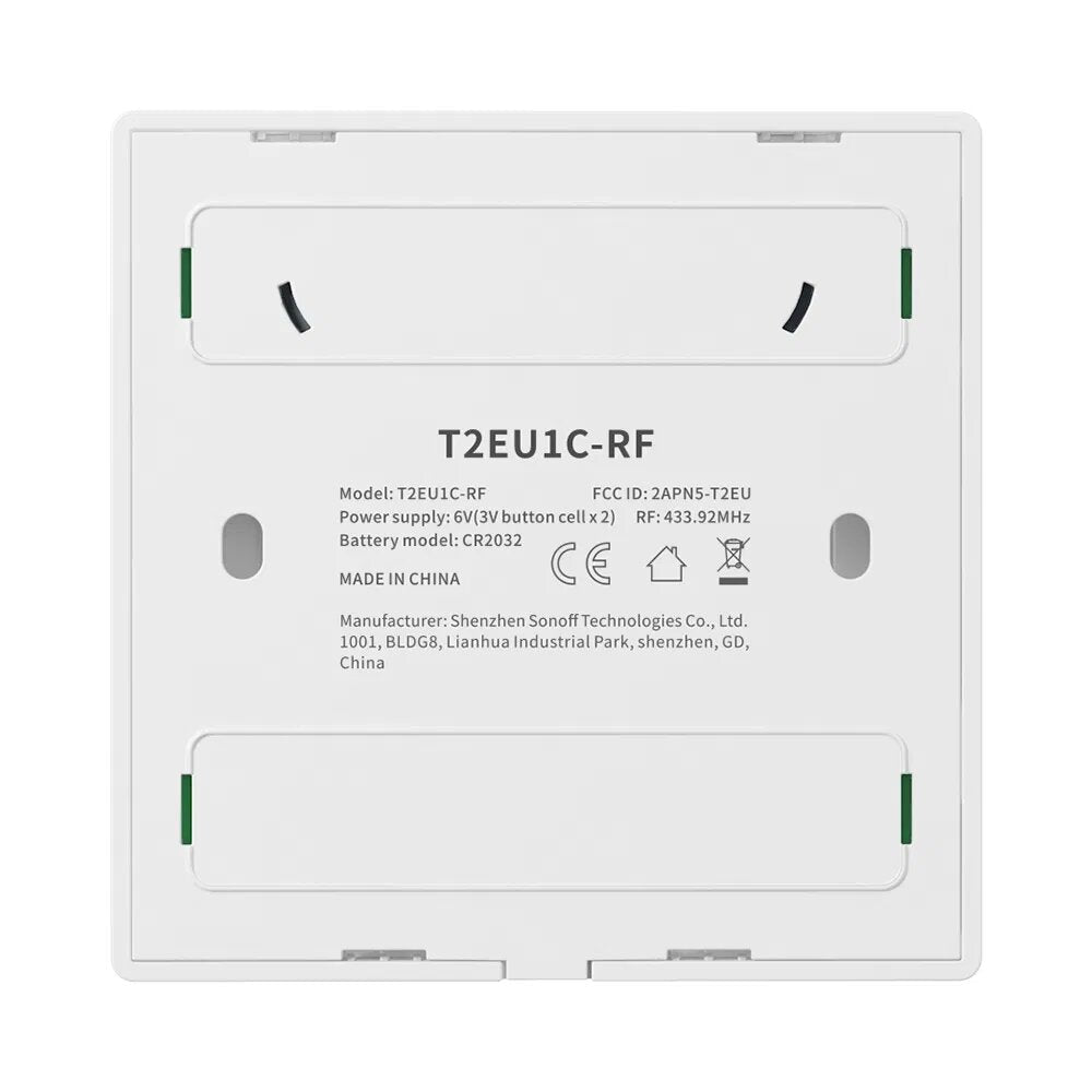 Remote Controller 86 Type Wall Panel Sticky 433MHz RF Remote Control 1/2/3 Gang Works With WiFi Wall Switch