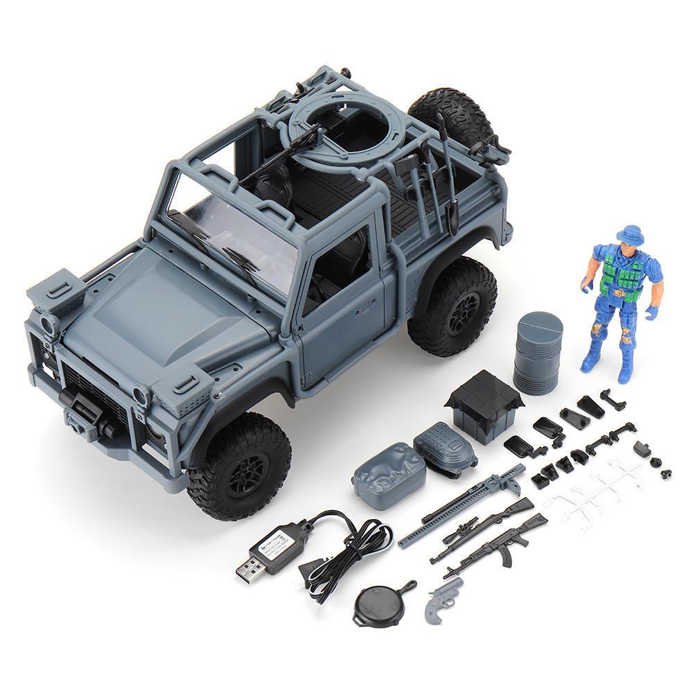 2.4G 4WD Proportional Control Rc Car with LED Light Climbing Off-Road Truck RTR Toys Blue
