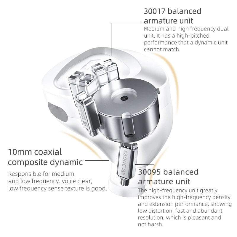Metal Earphones In Ear Monitor Bass Headset Noise Cancelling Earbuds For ZAX ZSX ASX CA16 EDX