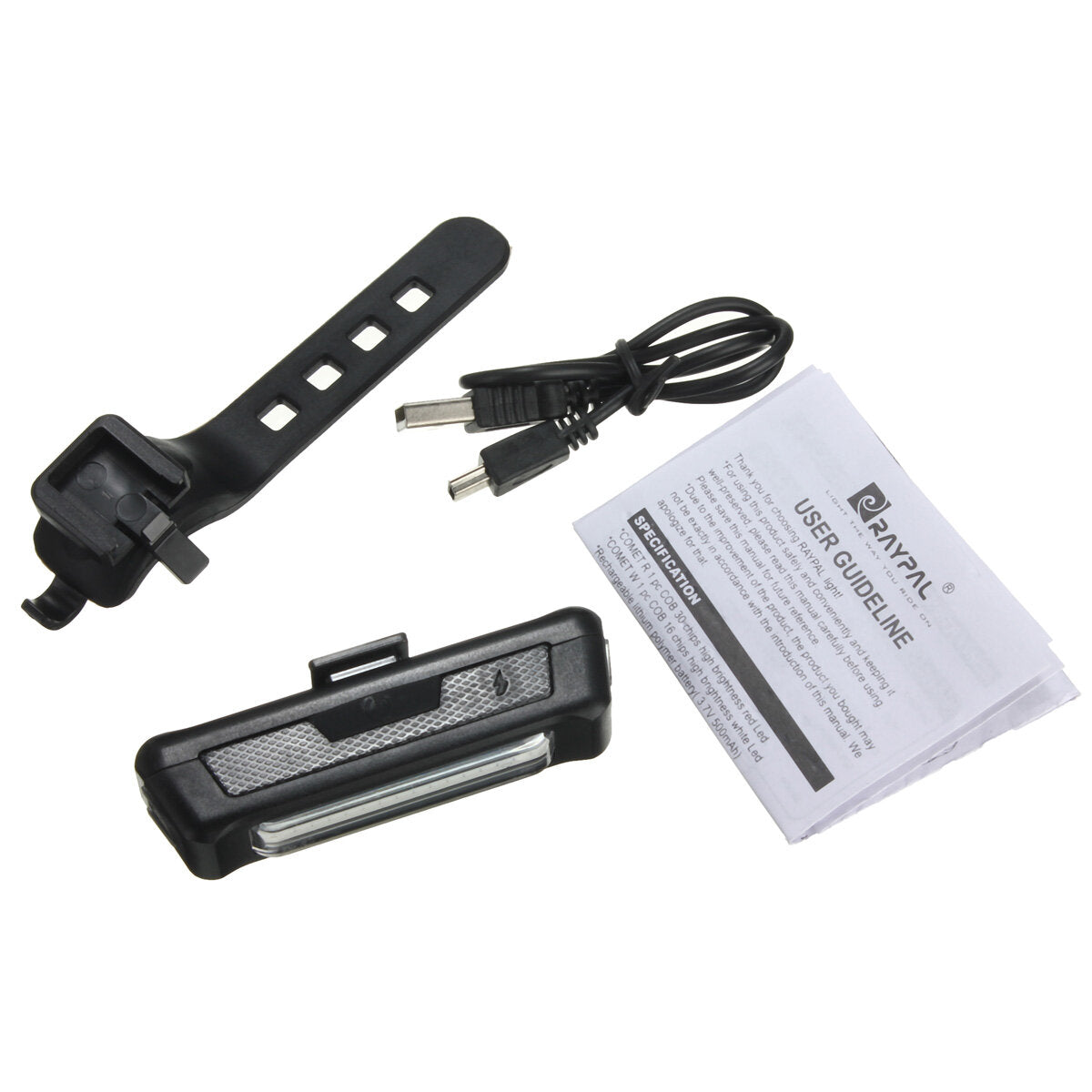 6-Modes 100LM COB Bicycle Red Warning Light Night Cycling Bike Front Rear USB Rechargeable LED Light Waterproof Taillight Bike Light