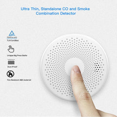 WiFi 2 In 1 Smoke Detector Carbon Monoxide Detector Fire Alarm Sensor Wireless Security System Smart Life Tuya App Control for Smart Home