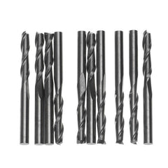 10pcs 1/8 Inch Double Flute Spiral 17mm End Mill Set CNC Carbide Flat Nose