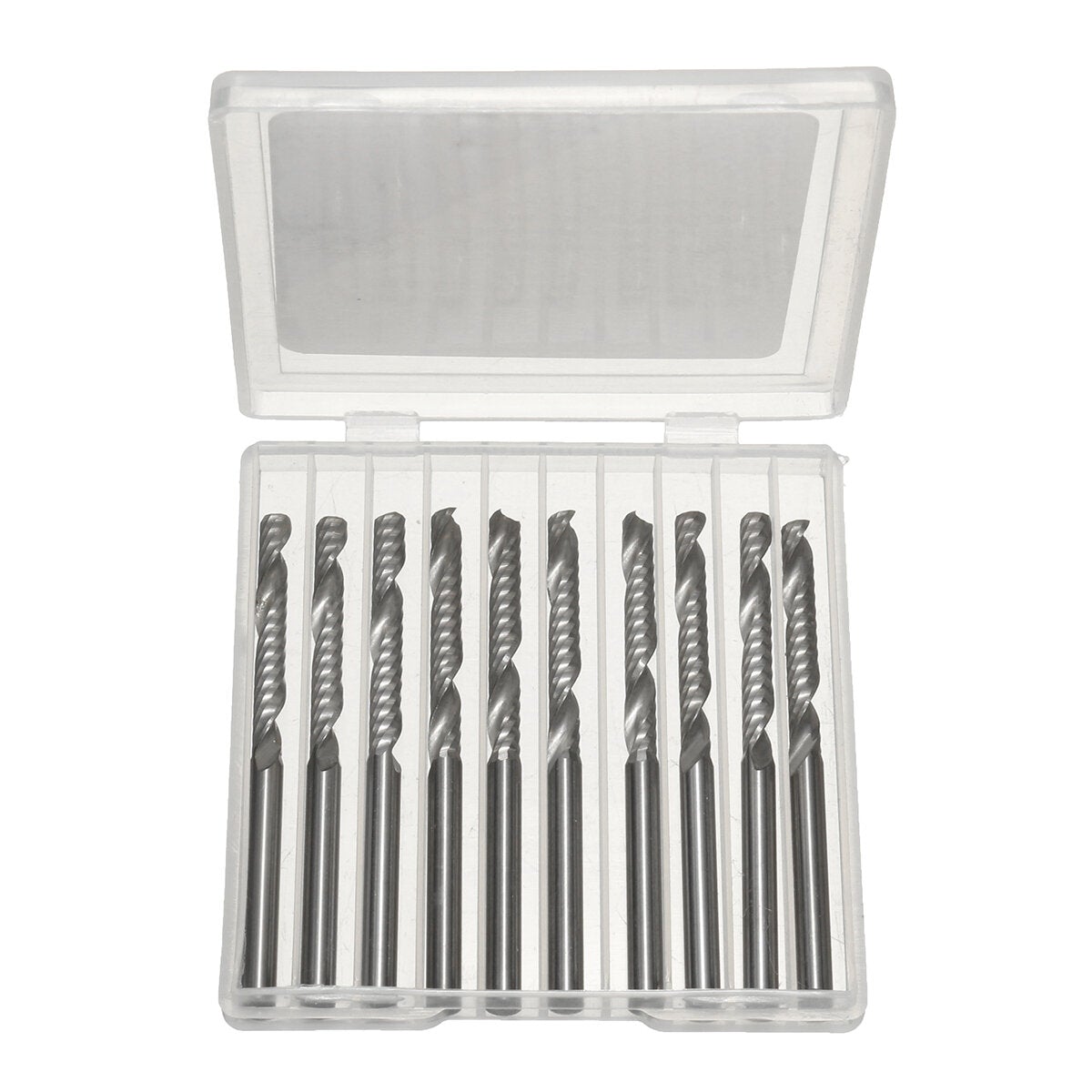 10pcs 1/8 Inch Shank End Mill Cutter 1 Flute Carbide Spiral Milling Cutter