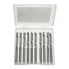 10pcs 1/8 Inch Shank End Mill Cutter 1 Flute Carbide Spiral Milling Cutter