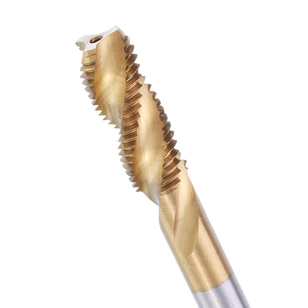 HSS Spiral Flute Hand Tap Imperial Titanium Coated Machine Screw Plug Tap Drill
