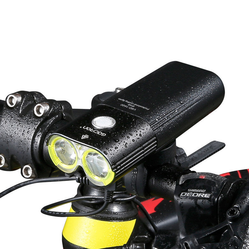 1600LM 5000mAh Bike Headlight Aluminum Alloy IPX6 Waterproof USB Charging 5 Modes Lights Power Bank Electric Scooter MTB Road Bike Lights