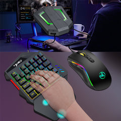 Gaming Keyboard Mouse Converter Combos 3200DPI Wired RGB Mouse 35 Keys Single-hand Keyboard Console Switch Adapter For PS3/PS4 P6+V100+A869