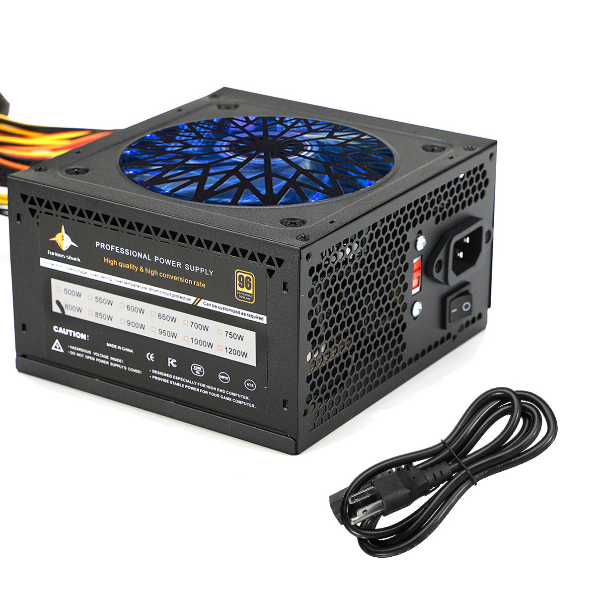 800W 110/220V PC Power Supply Passive PFC Power Supply 120MM RGB fan PC Computer Gaming Power Supply EMI Temperature Control