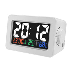 Brother Double Knob Simplified Alarm Clock Touch Adjust Backlight with Temperature Hu