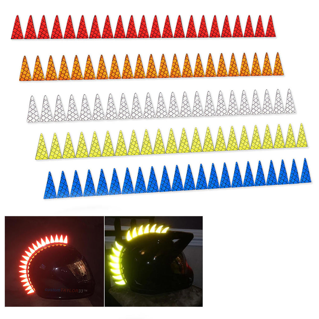 22 Blades Mohawk Warhawk Spikes Saw Reflective Sticker Decals For Rubber Helmet Motorcycle Bike