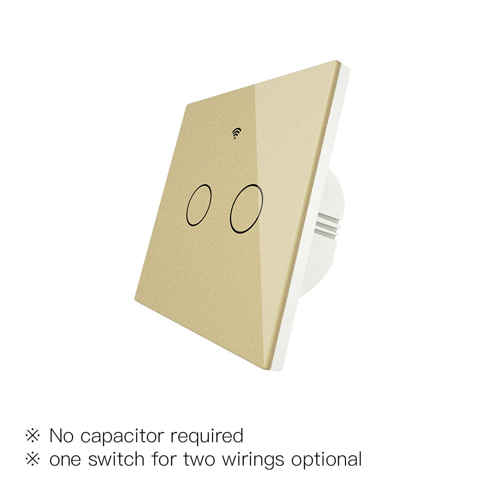 EU Wall Touch 250V 50/60Hz Smart Light Switch for Neutral Wire/No Neutral Wire No Capacitor Works with Alexa Google Hub Required