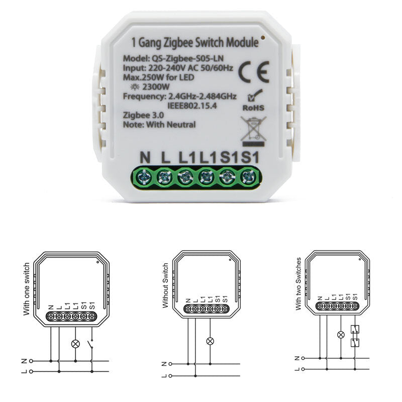 Smart Solution On-off Switch Smart Home Modification Module Work with Alexa Google,220-240V