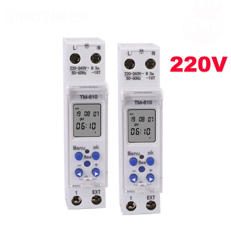 Time Control 220V Switch Intelligent Switch Timer Power Supply Timing Switch 1P Rail Time Switch