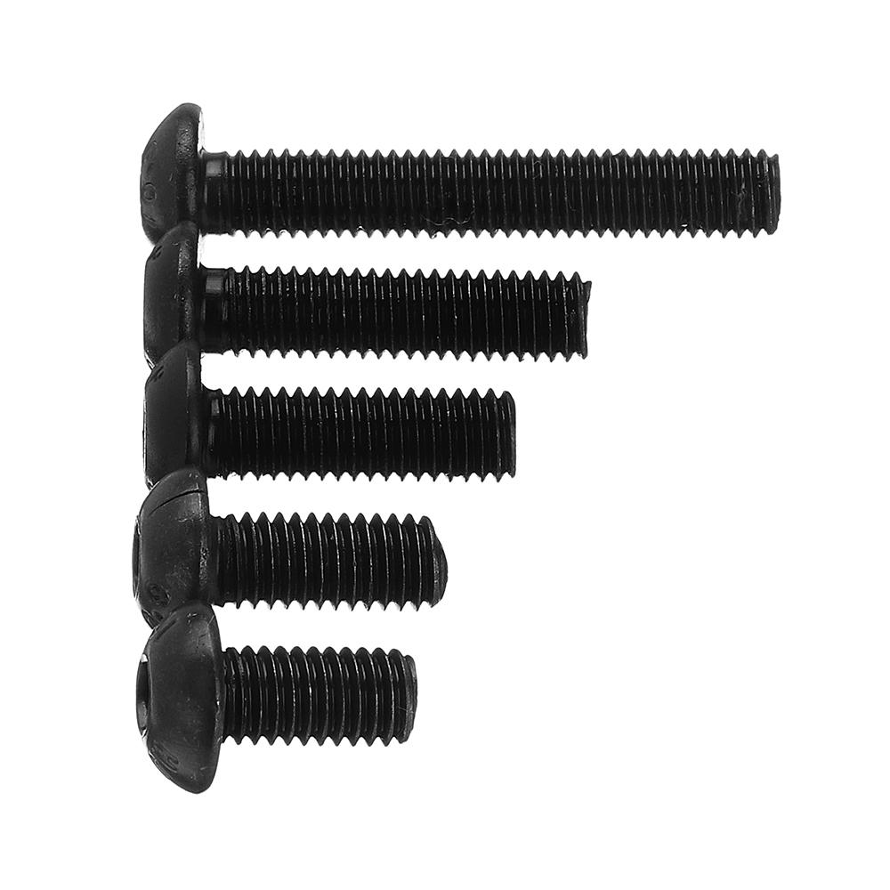 140Pcs M5 10.9 Grade Carbon Steel Hex Socket Button Round Head Screw Bolt Assortment