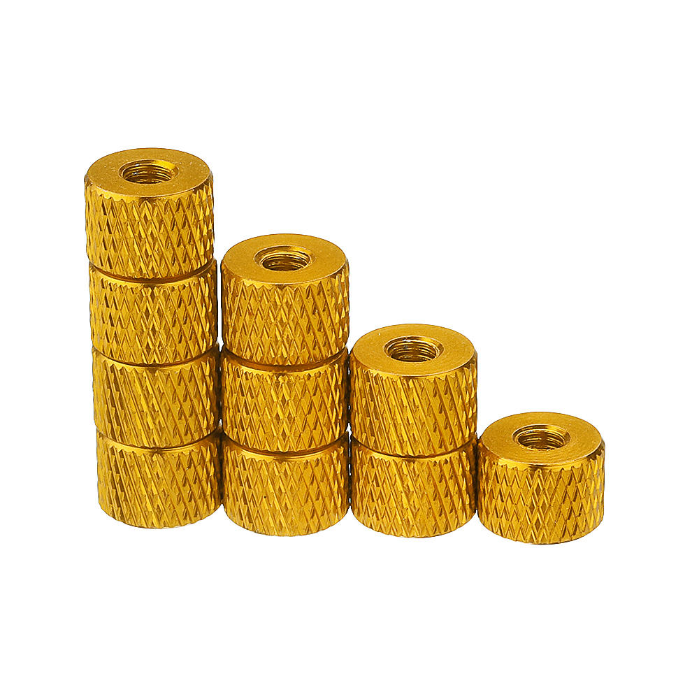 M4AN5 10Pcs M4 Blind Hole Thread Aluminum Alloy Knurled Thumb Nut Hand-Tight Screw Nut Multi-Color