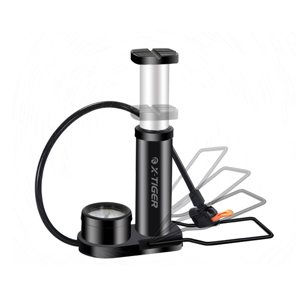 120PSI Bike Pump Mini Portable Bicycle AV FV General Foot Pump with Pressure Gauge Accessories for Ball Car Motorcycles