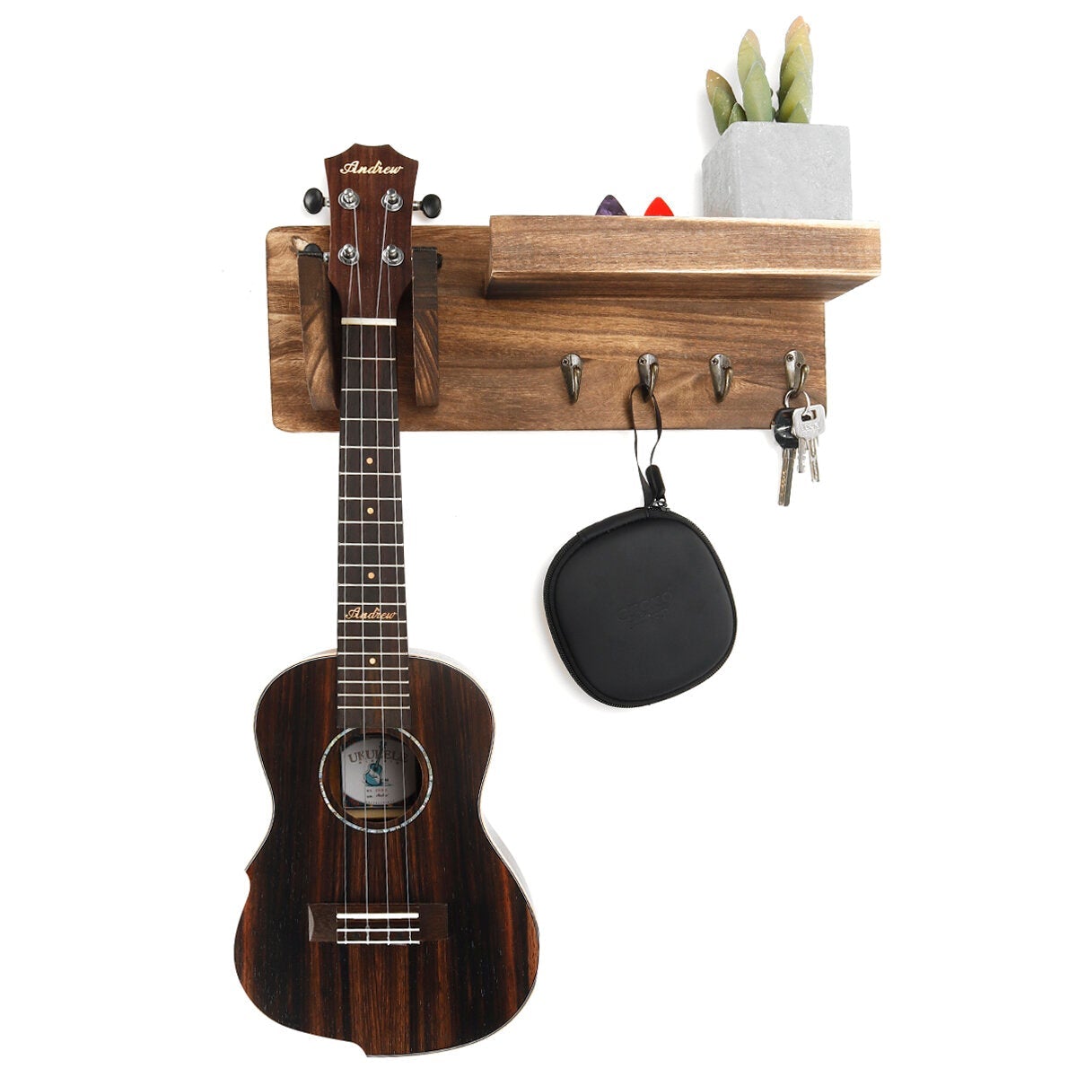 Guitar Hanger Stand Holder Hook Wall Mount Key Rack Display Entryway Organizer