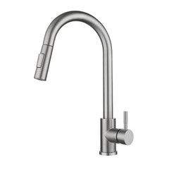 Kitchen Touch Sensor Stainless Steel Faucet Dish Basin Pull-Out Rotary Household Hot And Cold