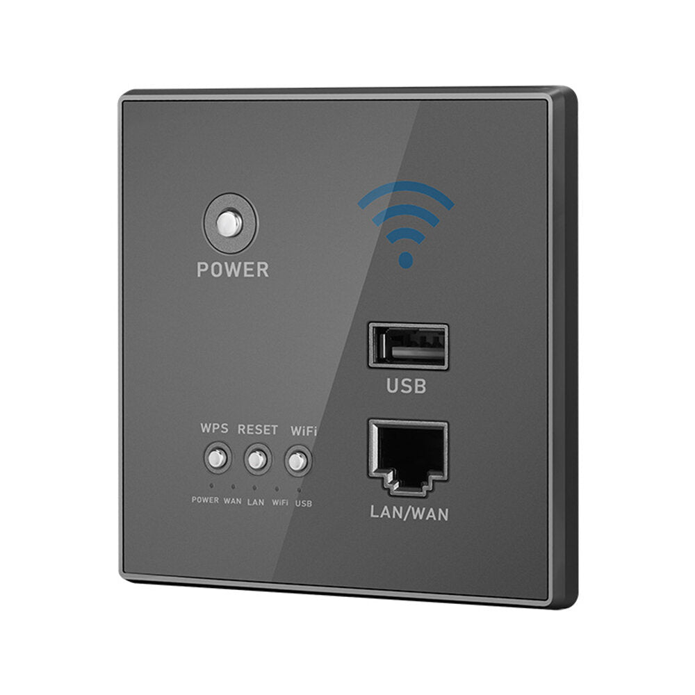 1200M 5G Wireless WIFI Wall Embedded Router 86 Wireless Dual Band Route WiFi Repeater Extender USB Charging Socket for Home Hotel Use