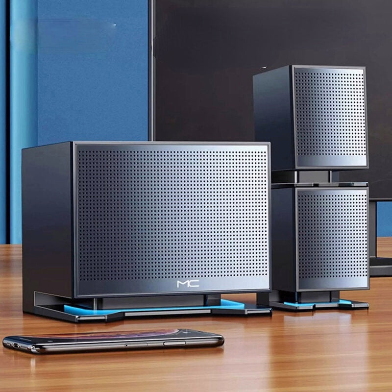 Home Theater System Wireless Computer Speakers Hi-Fi Stereo Subwoofer with Microphone Support USB TF AUX for Laptop PC TV Loudspeaker