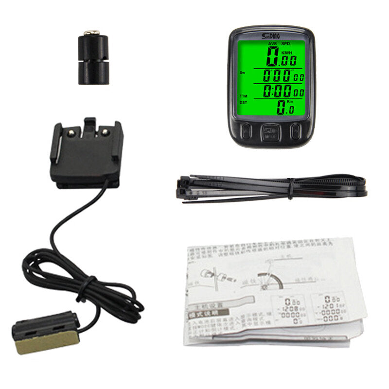Multifunctional Bicycle Computer Wired Odometer Stopwatch Waterproof Mini Digital LCD Speedometer Tracker