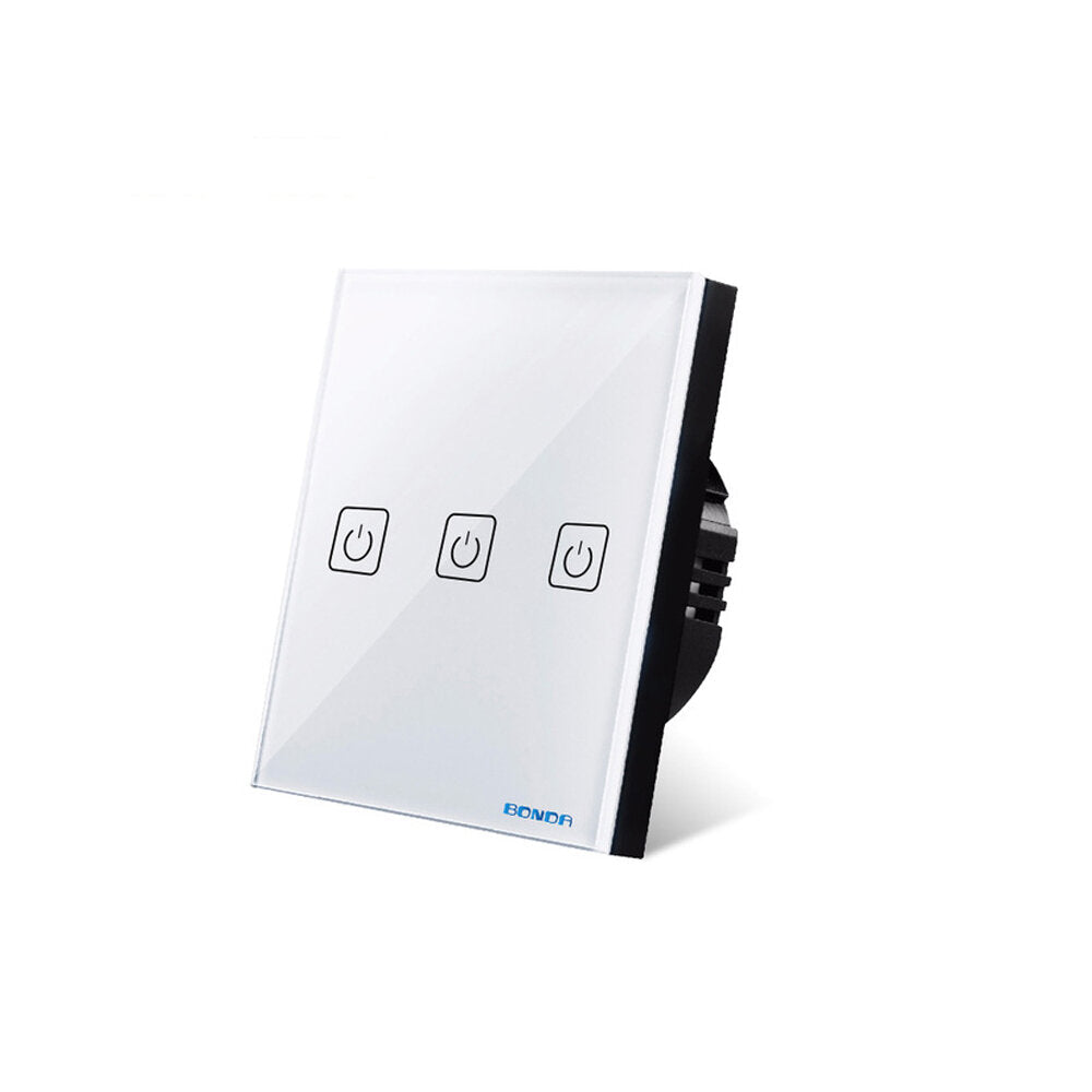 Smart Wall Touch Switch Type 86 1/2/3 Way RF433 Wireless Remote Control Switch Touch Screen