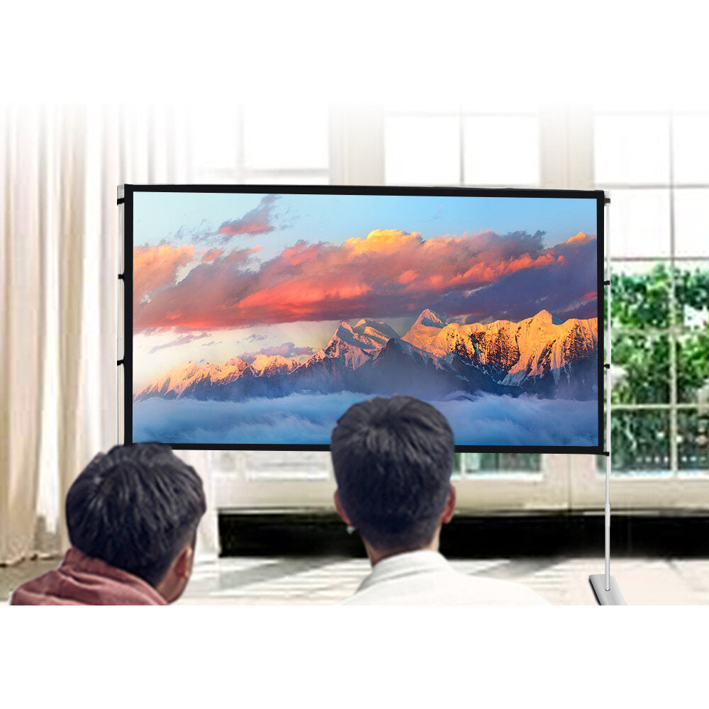 4K Projector Screen with Stable Stand 72" 84" 100" 120" 3D Curtain Anti-Light Portable Carrying Bag Home Theater Outdoor Movie