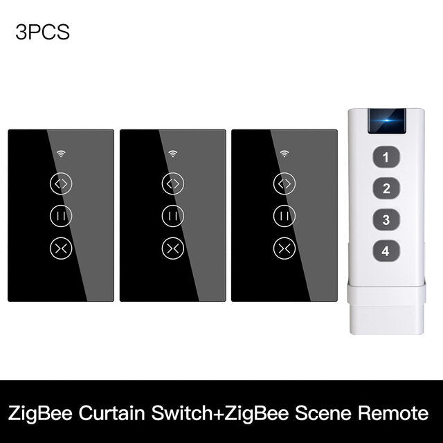 433MHz Smart Touch Curtain Switch Roller Blinds Shutter Wireless Control Relay Status Works with Alexa Google Home