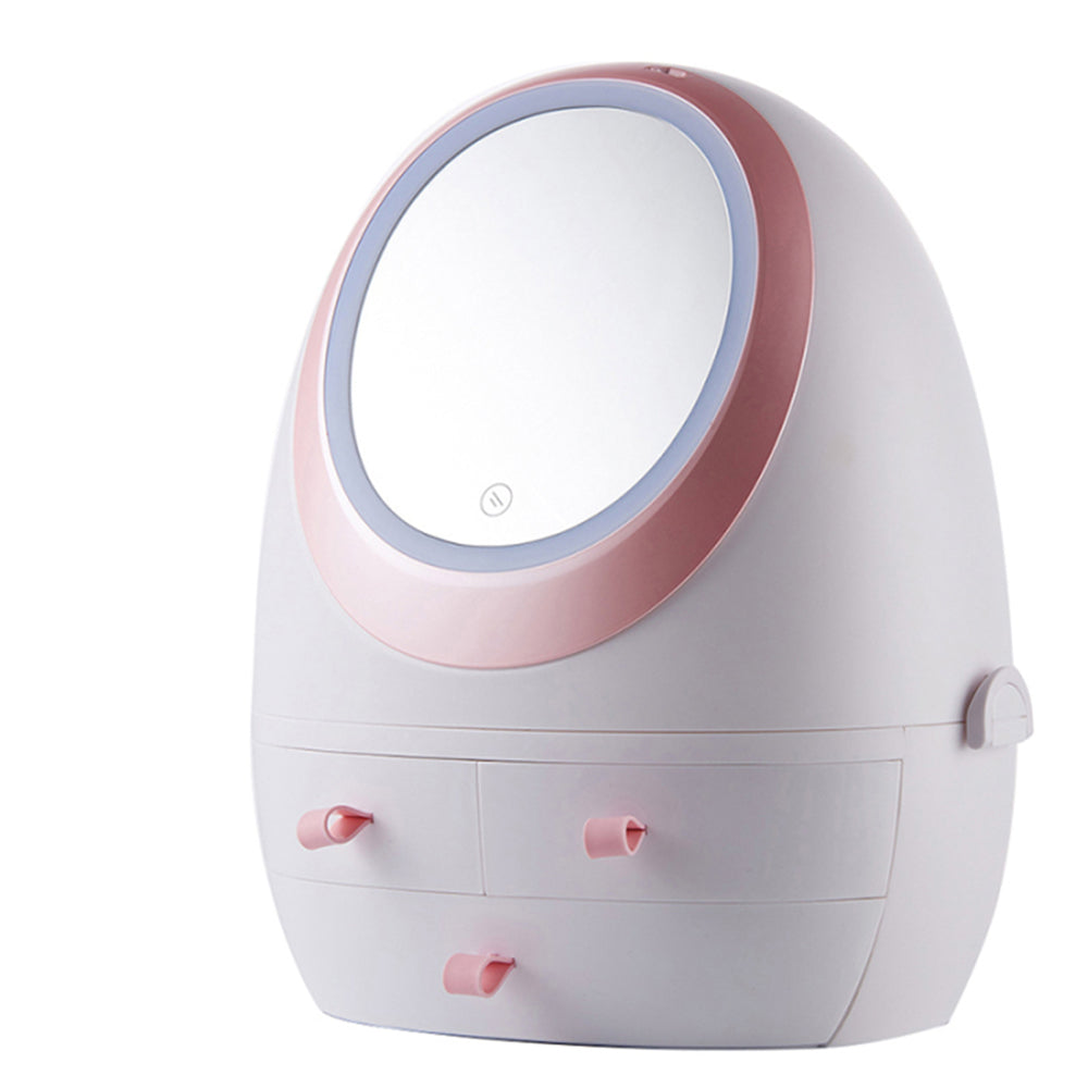 USB Rechargeable Makeup Organizer With Mirror LED Light