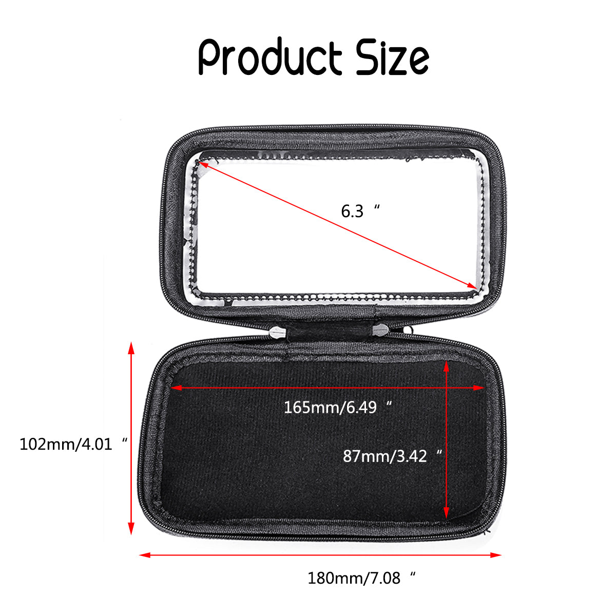 6.3'' Waterproof Motorcycle Bicycle Cell Phone/GPS Holder Case Bag Handlebar Mount Smart Phone Bag