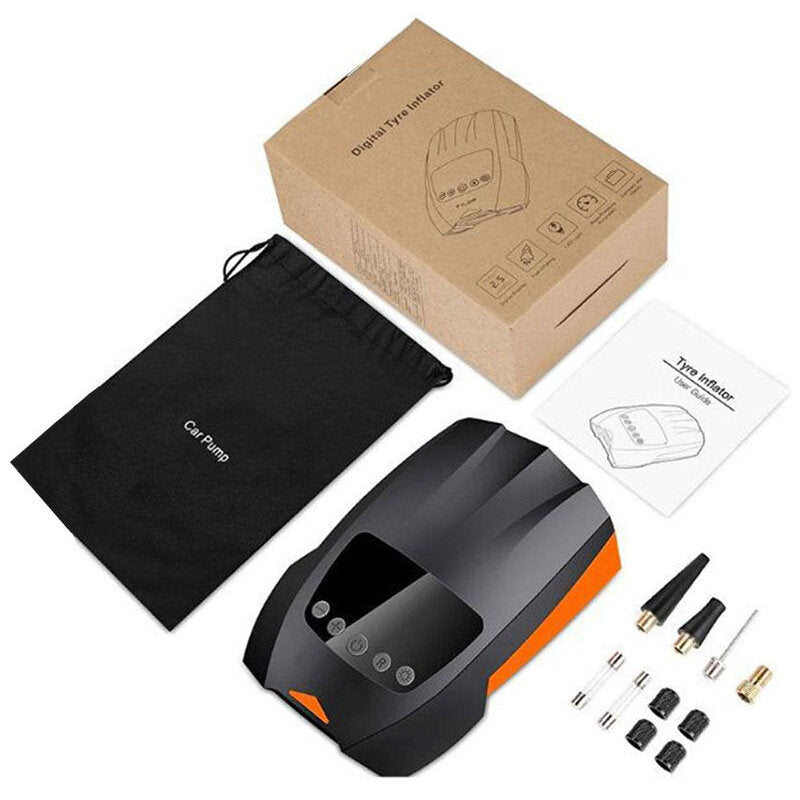 12V Digital Display Portable Multifunction With Lighting Function Car Bike Universal Bicycle Tire Pump Mountain Bike Inflator Pump