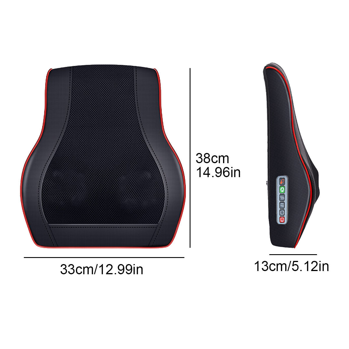 8D Surrounding Kneading Massager Pillow Back Neck Massage Lumbar Heat Cushion 3 Gears Adjustment