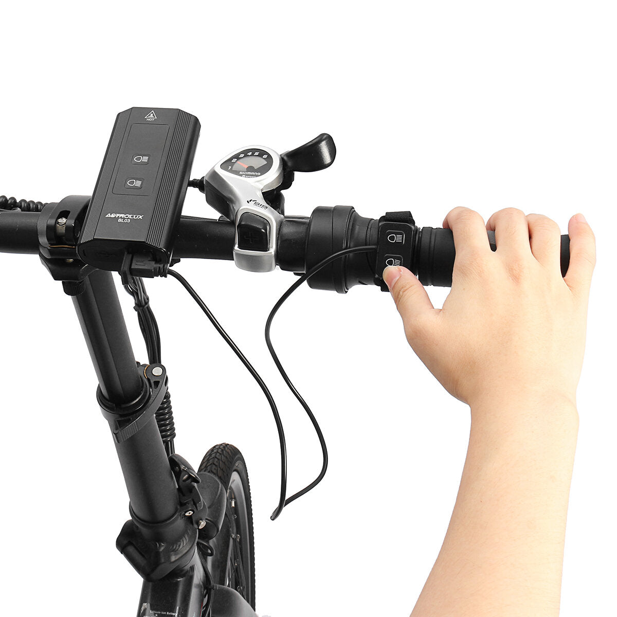 Bicycle Handlebar Flashlight1200LM Bike Headlight Support High Capacity Power Bank Dual Distance Beam Rechargeable LED for Electric Bike Scooter