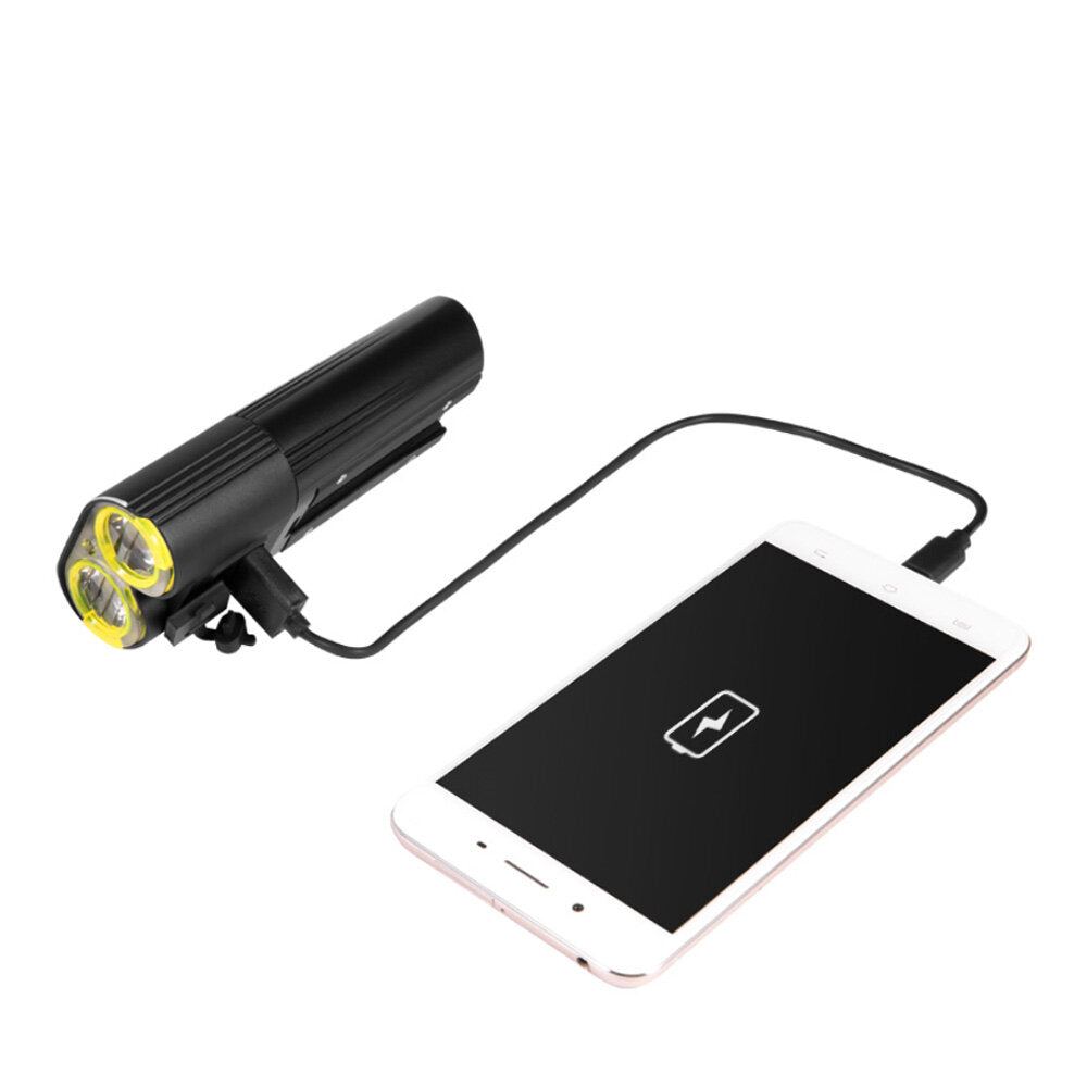 1600LM 5000mAh Bike Headlight Aluminum Alloy IPX6 Waterproof USB Charging 5 Modes Lights Power Bank Electric Scooter MTB Road Bike Lights