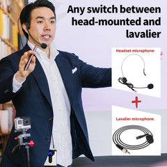 Wireless Microphone 25 UHF Dual Channel Super HD Recording microphone for DSLR Camera For YouTube Vlog Portable